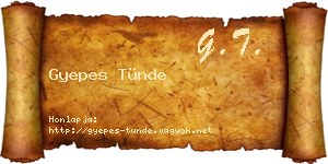 Gyepes Tünde névjegykártya