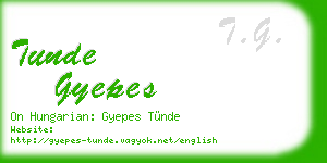 tunde gyepes business card
